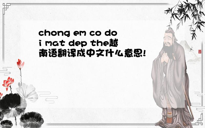 chong em co doi mat dep the越南语翻译成中文什么意思!
