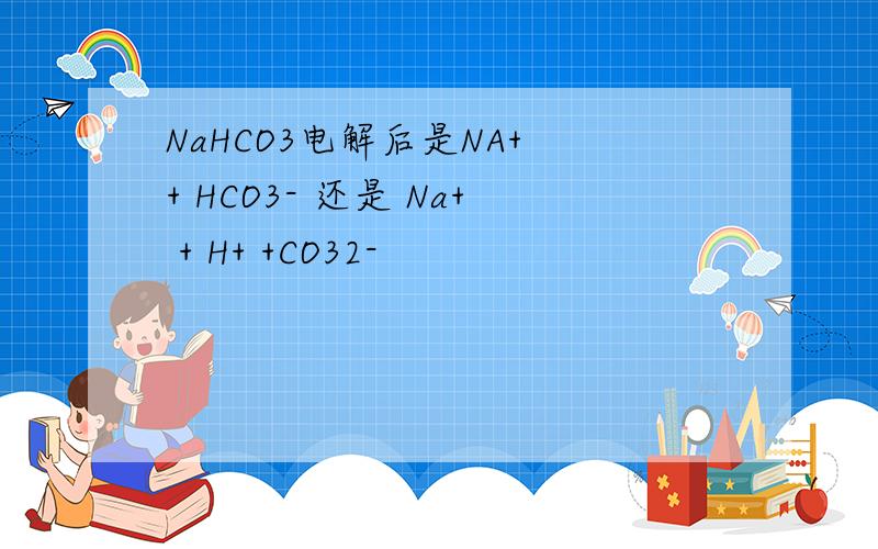 NaHCO3电解后是NA+ + HCO3- 还是 Na+ + H+ +CO32-