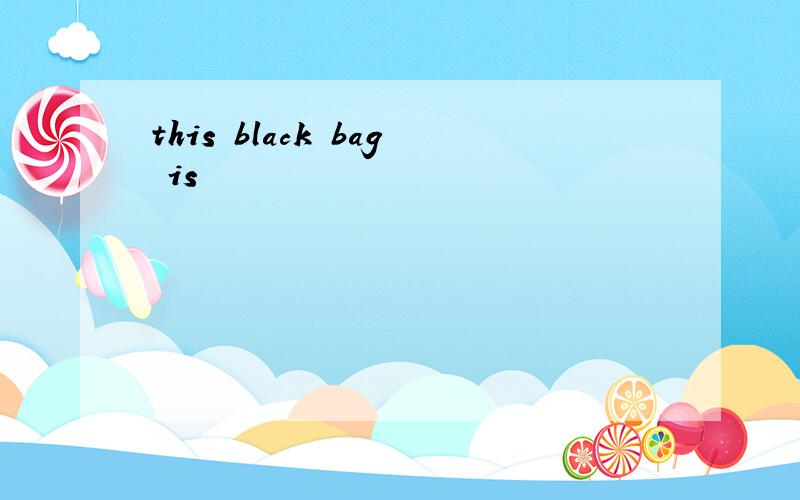 this black bag is