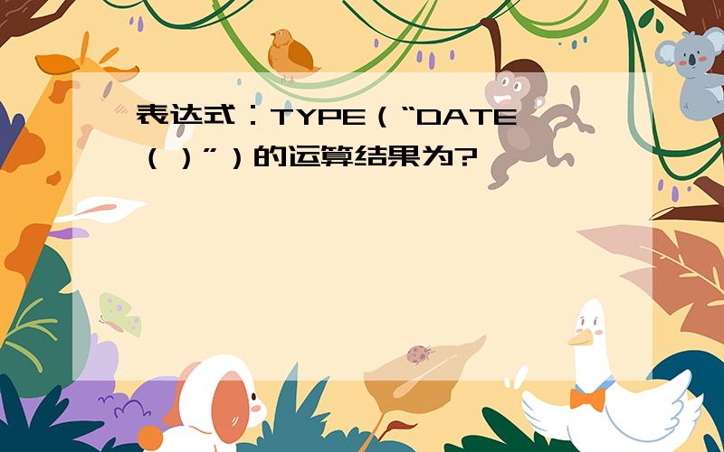 表达式：TYPE（“DATE（）”）的运算结果为?