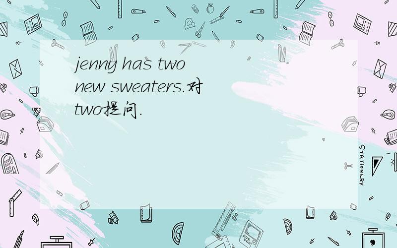 jenny has two new sweaters.对two提问.