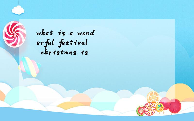 what is a wonderful festival christmas is