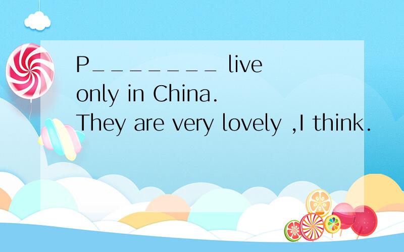 P_______ live only in China.They are very lovely ,I think.
