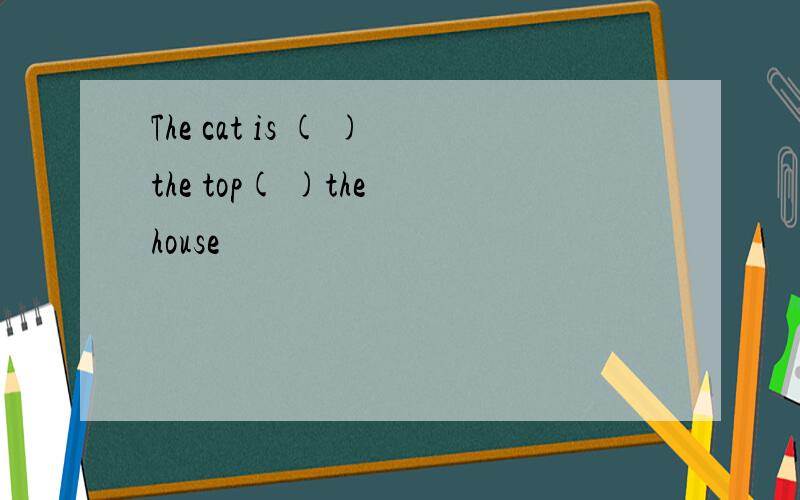 The cat is ( )the top( )the house