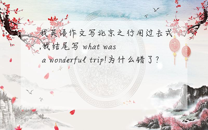 我英语作文写北京之行用过去式,我结尾写 what was a wonderful trip!为什么错了?