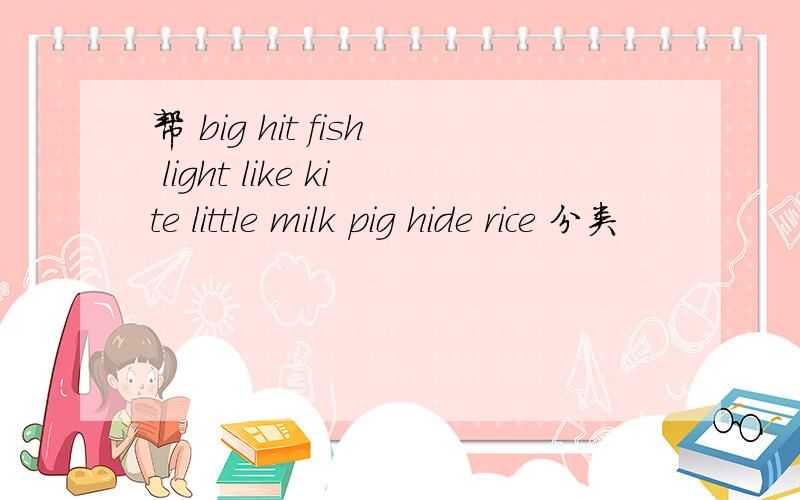帮 big hit fish light like kite little milk pig hide rice 分类