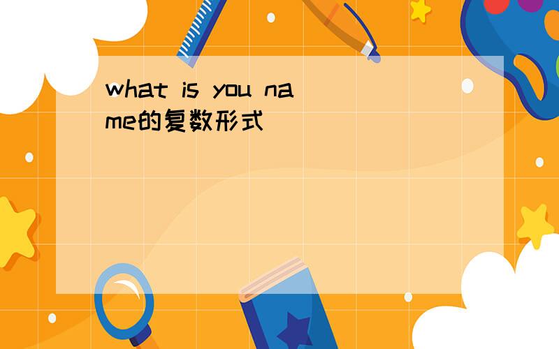 what is you name的复数形式