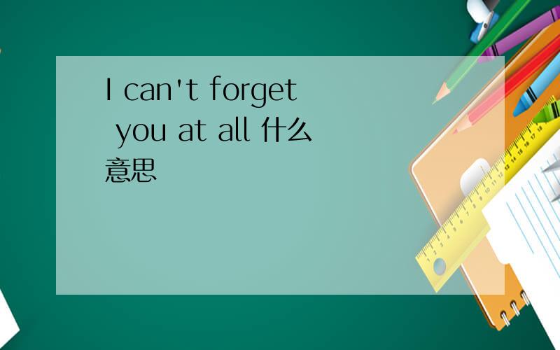 I can't forget you at all 什么意思