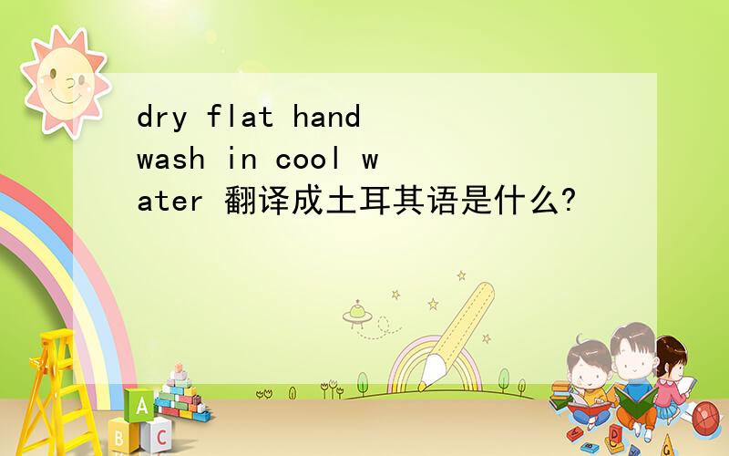 dry flat hand wash in cool water 翻译成土耳其语是什么?