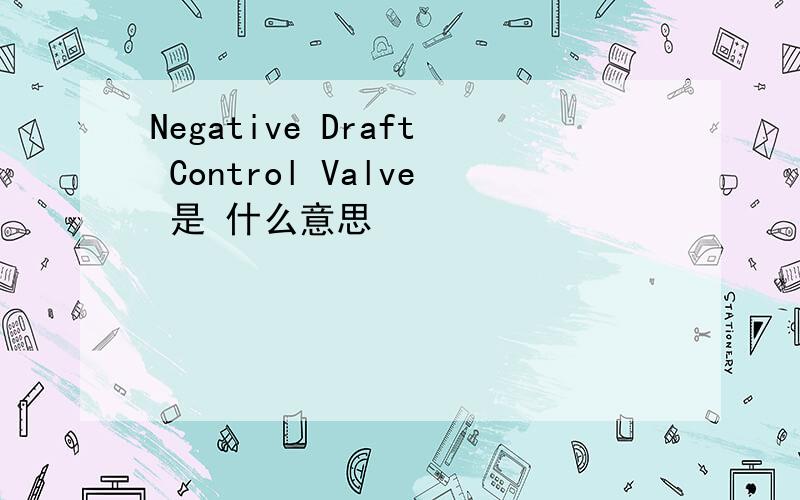 Negative Draft Control Valve 是 什么意思