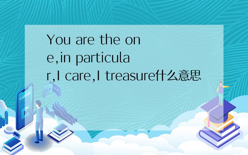 You are the one,in particular,I care,I treasure什么意思