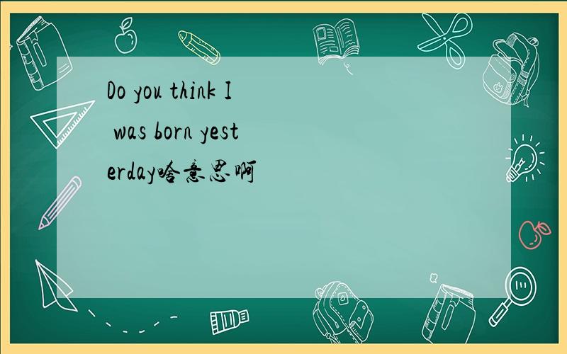 Do you think I was born yesterday啥意思啊