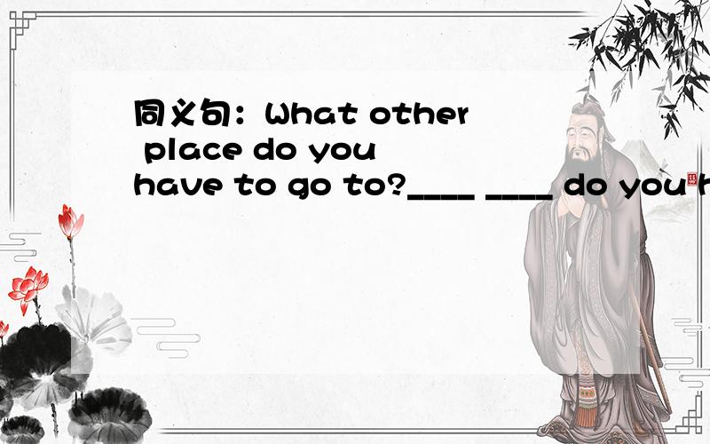 同义句：What other place do you have to go to?____ ____ do you have to go?