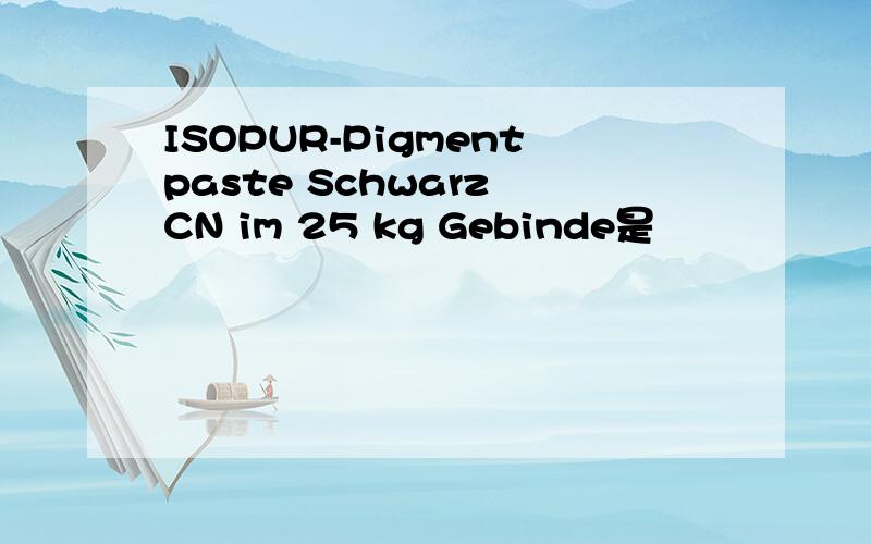 ISOPUR-Pigmentpaste Schwarz CN im 25 kg Gebinde是