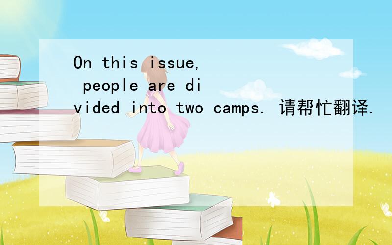 On this issue, people are divided into two camps. 请帮忙翻译.
