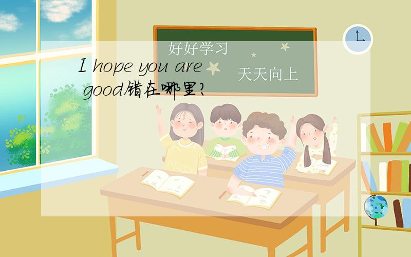 I hope you are good错在哪里?