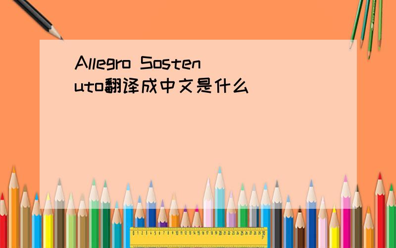 Allegro Sostenuto翻译成中文是什么